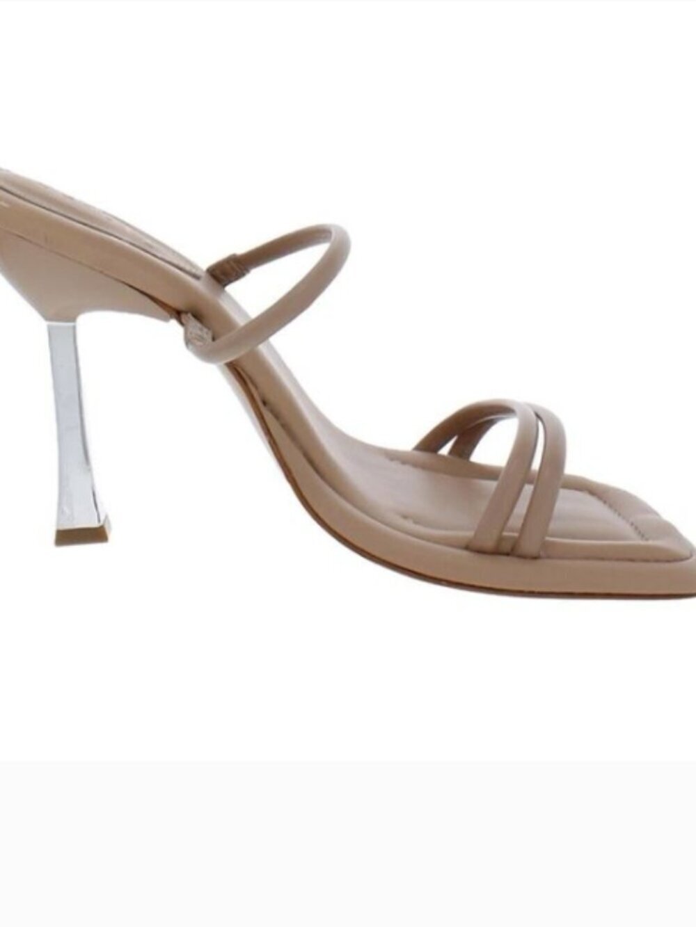 Schutz Agatha Leather Strappy Slip‑On Shoes Honey Beige Size 8.5